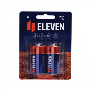 Батарейка Eleven C/LR14 (1.5 В) алкалиновая (блистер, 2шт.) (301750)