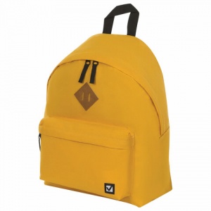 Рюкзак молодежный Brauberg, сити-формат (410х320х140мм) однотонный, желтый (225378)