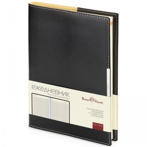 Ежедневник недатированный А5 Bruno Visconti Metropol (136 листов) обложка черная, переплетный материал