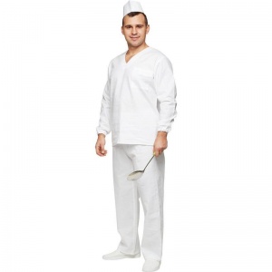 Униформа Костюм пекаря у05-КБР, с длинным рукавом, белый бязь (размер 48-50, рост 158-164)
