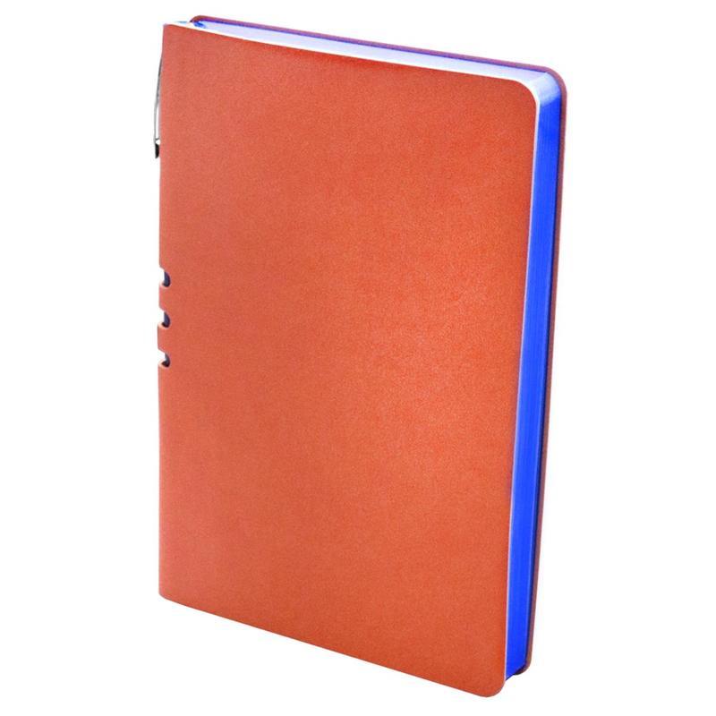 Бизнес-тетрадь А5 Attache Light Book, 112 листов, линейка, на сшивке, кожзам, оранжевая (140x202мм)