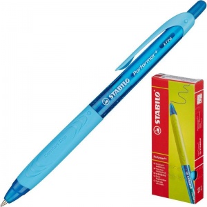 Ручка шариковая автоматическая Stabilo Performer+ (0.3мм, синий цвет чернил, корпус сине-голубой) 10шт. (328/3-41)