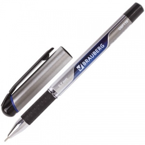 Ручка шариковая Brauberg Signature (0.35мм, синий цвет чернил, масляная основа, корпус с печатью) 1шт. (OBP110)