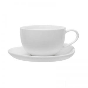 Чайная пара Tudor England Royal White, чашка фарфоровая белая 240мл + блюдце (TU9999-3)