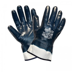 Перчатки защитные хлопковые Diggerman КЩС КП, с нитрильным покрытием, синие, размер 11 (XXL), 1 пара