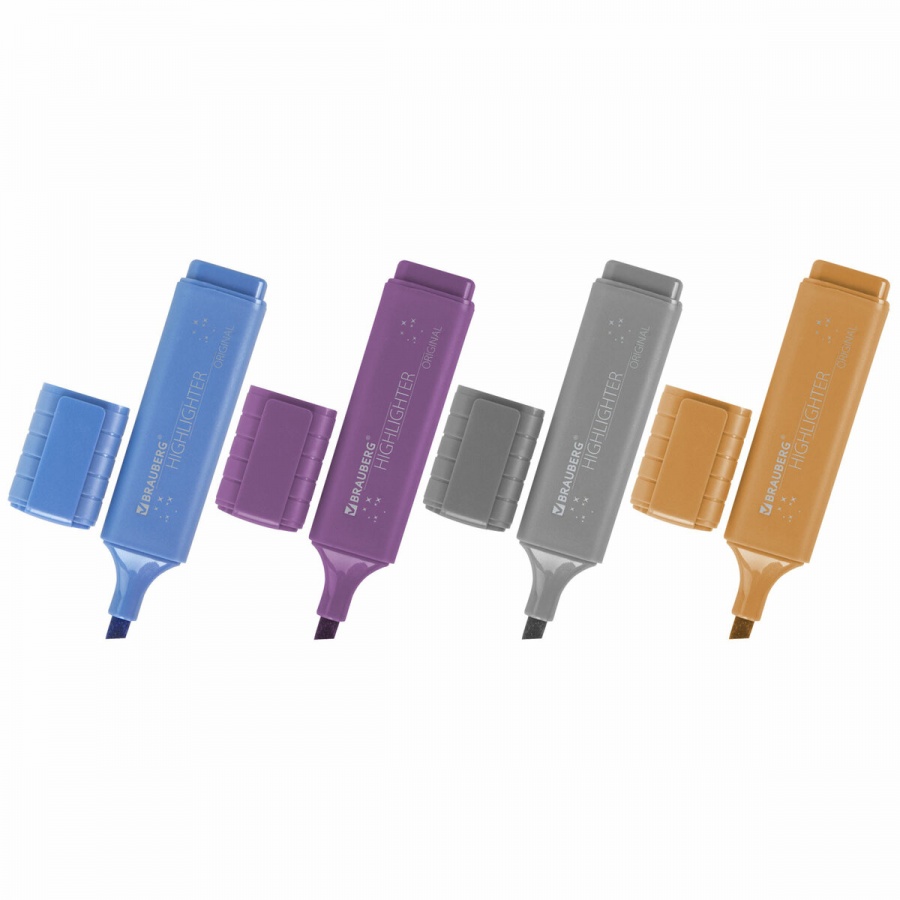 Набор маркеров-текстовыделителей Brauberg Original Pearl (1-5мм, 4 цвета, перламутровые) 4шт., 12 уп. (152429)