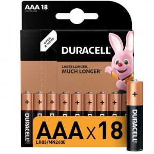 Батарейка Duracell Basic AAA/LR03-18BL (1.5 В) алкалиновая (блистер, 18шт.) (81546741)