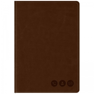 Телефонная книга А5 OfficeSpace "Nebraska" (80л, кожзам, коричневый с вырубкой) (PbA5_41368)