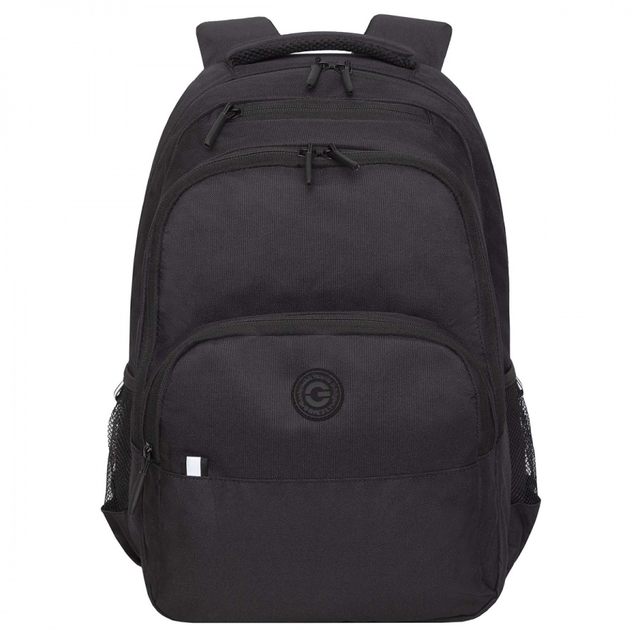 Рюкзак школьный Grizzly, 32x45x23см, 2 отделения, 4 кармана, анатомическая спинка, черный (RU-330-6/4)