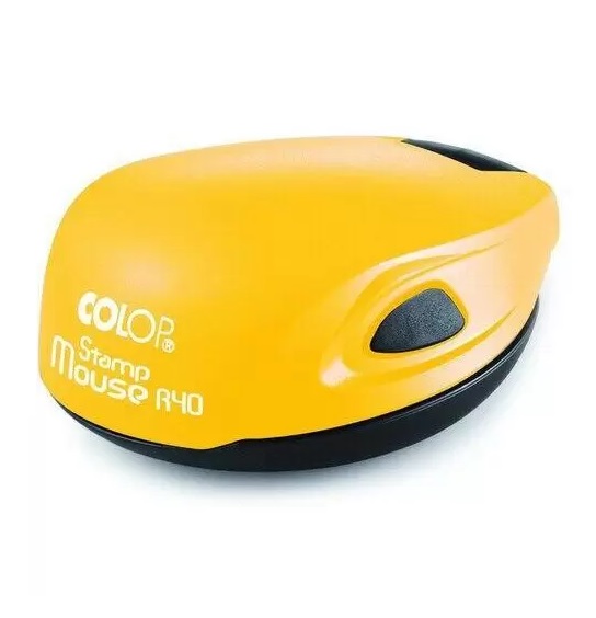 Оснастка для печати Colop Stamp Mouse R40 (40мм, круглая, с крышкой) желтая