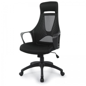 Кресло руководителя Easy Chair 578 TC, ткань/сетка черная, пластик