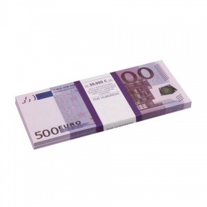 Сувенир Шуточные деньги Филькина грамота "500 евро", упаковка с европодвесом (AD0000064), 200 уп.