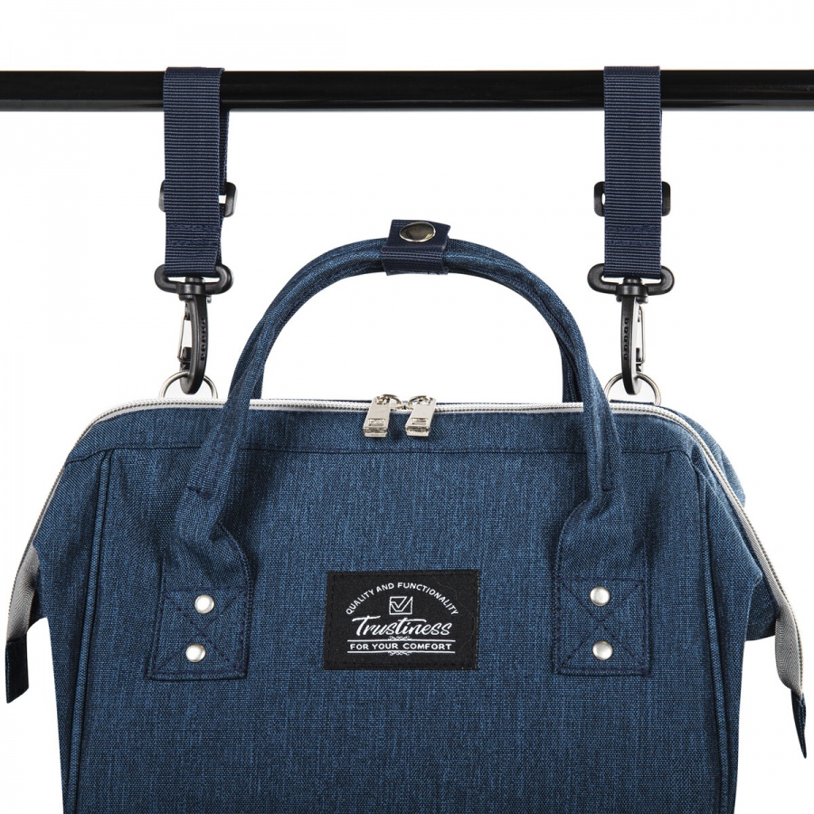 Рюкзак для мамы Brauberg Mommy с ковриком, крепления на коляску, термокарманы, синий, 40x26x17см (270820)