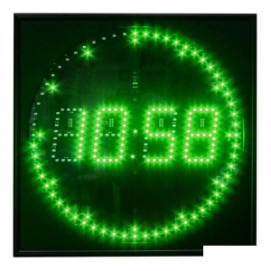 Часы настенные электронные Импульс 430R-D8-G, цвет свечения зеленый, 350х350х45мм