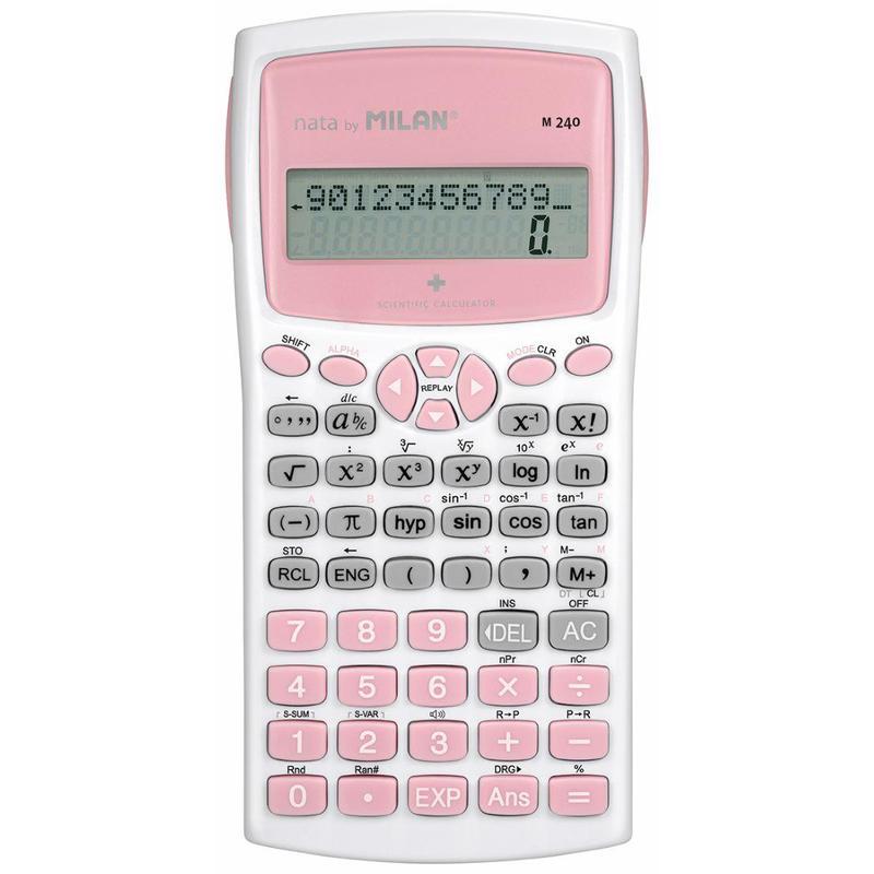Калькулятор научный Milan M240 (10+2-разрядный) 240 функций, белый/розовый (159110IBGPBL)