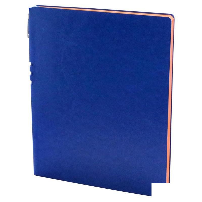 Бизнес-тетрадь А4 Attache Light Book, 96 листов, клетка, на сшивке, кожзам, ярко-синяя (220x265мм)