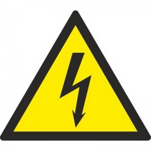 Знак предупреждающий ГАСЗНАК W08 Опасность поражения электрическим током (пленка ПВХ, 150х150мм) 10шт.