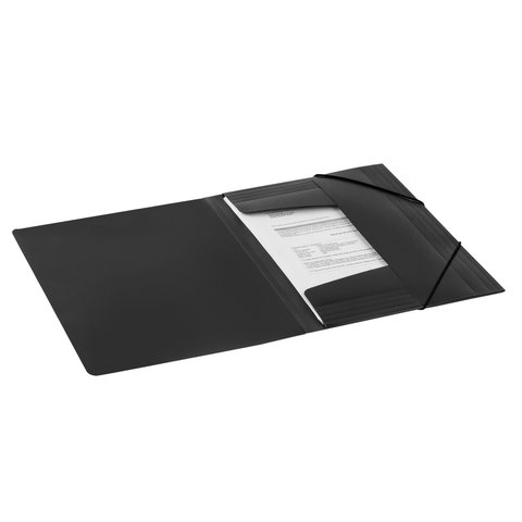 Папка на резинках пластиковая Brauberg Contract (А4, 500мкм, до 300 листов) черный (221796), 50шт.