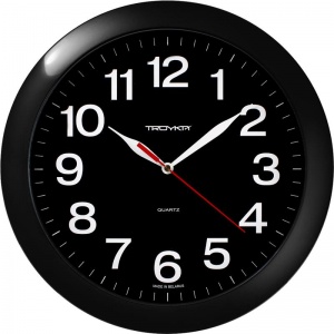 Часы настенные аналоговые Troyka 11100196, круглые, 29х29х3.8см