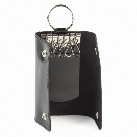 Ключница Befler Classic, натур.кожа, две кнопки, 60x110х15мм, черная (KL.3.-1)