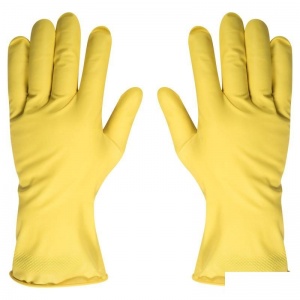 Перчатки защитные латексные Изумруд КЩС тип 2, желтые, размер 9 (L), 1 пара (К20Щ20)