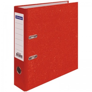 Папка с арочным механизмом OfficeSpace (70мм, А4, картон "под мрамор") красная (242574), 10шт.