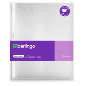 Файл-вкладыш с перфорацией Berlingo Squares (А4, 110мкм, рельефная текстура, матовый, в пакете, 50шт. (SPs_A4110)
