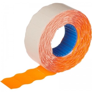 Этикет-лента «Эконом» 22х12мм, оранжевая волна, 10 рулонов по 1000шт.