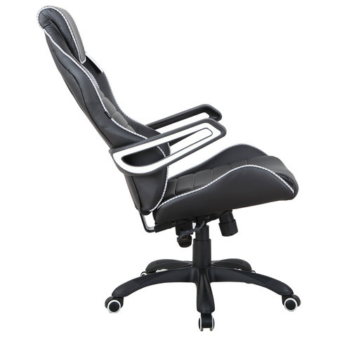 Кресло игровое Brabix &quot;Techno Pro GM-003&quot;, экокожа, черная/серая, вставки серые, пластик