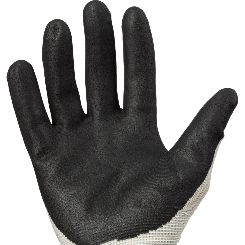 Перчатки защитные Scaffa NY1350F-CC трикотажные с нитриловым покрытием, серые/черные, 15 класс, размер 10 (XL)