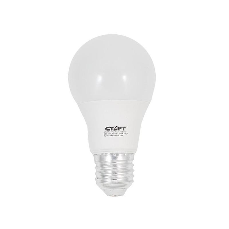 Лампа светодиодная Старт ECO LED (10Вт, E27, грушевидная) нейтральный белый, 1шт.