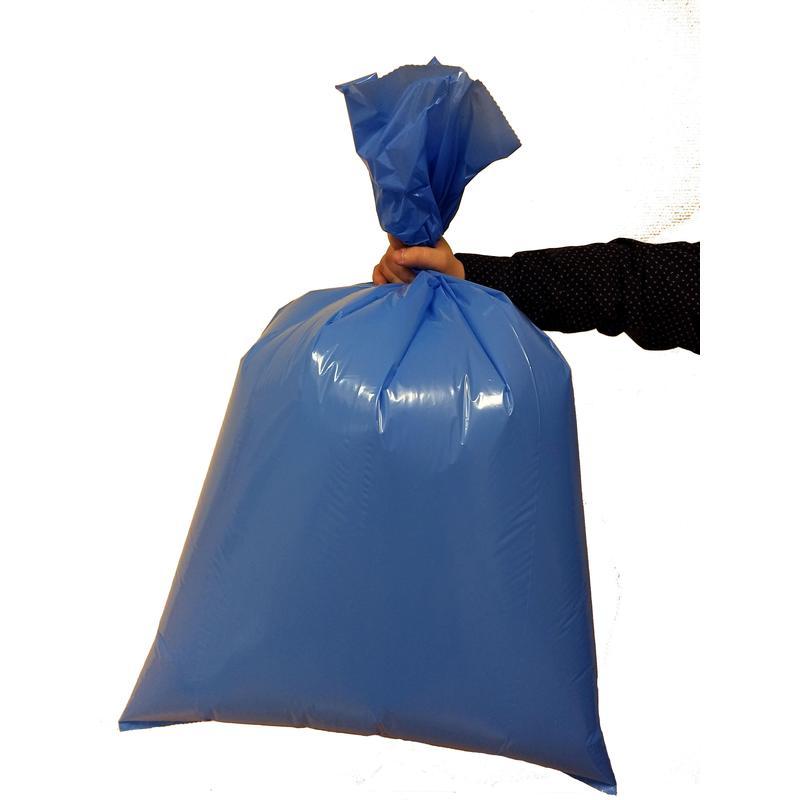 Пакеты для мусора 120л (70х108см, 40мкм, синие) ПВД, 10шт. в рулоне, 20 уп.