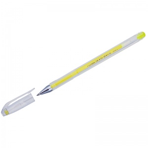 Ручка гелевая Crown Hi-Jell Color (0.5мм, желтый) 12шт. (HJR-500H)