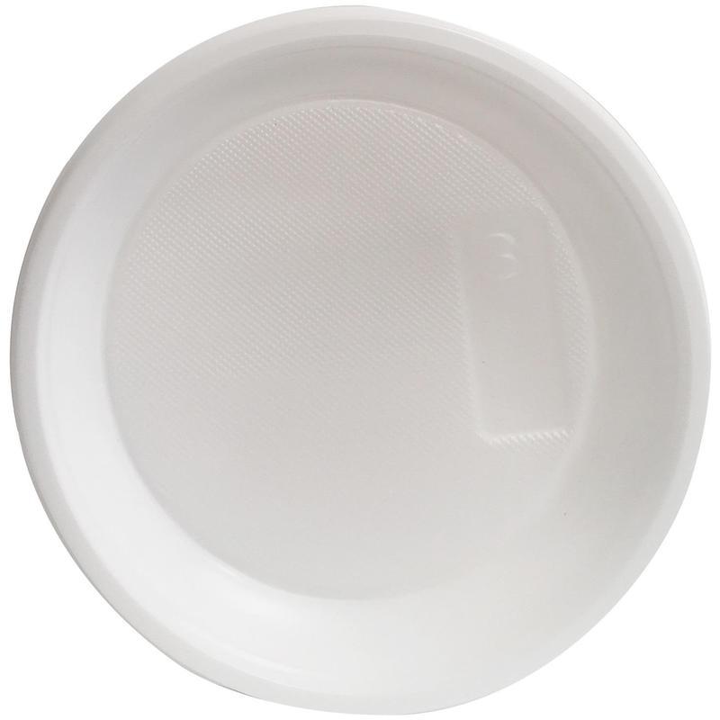 Тарелка одноразовая пластиковая (d=167мм, белая) 1600шт.