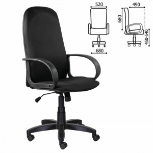 Кресло руководителя Brabix Praktik EX-279, ткань JP/кожзам черный