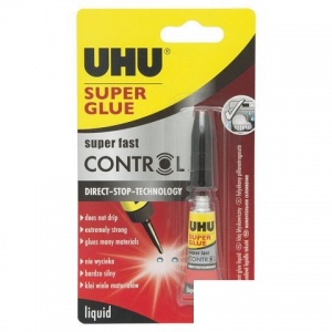 Клей универсальный UHU Super glue Control, моментальный, 3г, в блистере, 3шт. (36015)