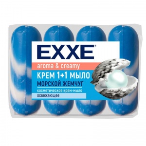 Мыло-крем туалетное Exxe 1+1 Морской жемчуг 90г, 4шт.