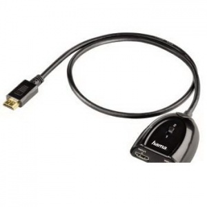 Переключатель аудио-видео Hama Switcher 2x1, HDMI (m) - 2хHDMI (f), Gold (H-42553)