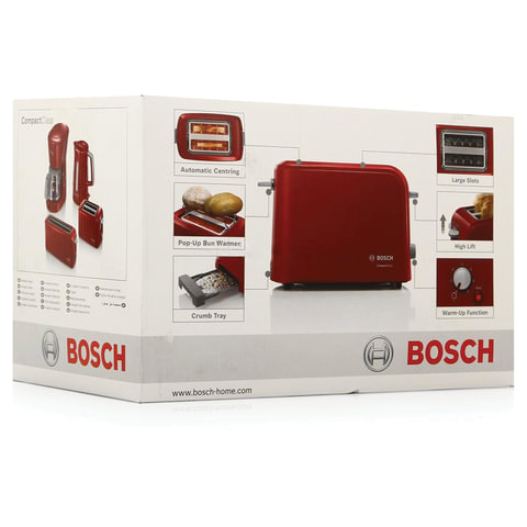 Тостер Bosch TAT3A014, красный (TAT3A014)