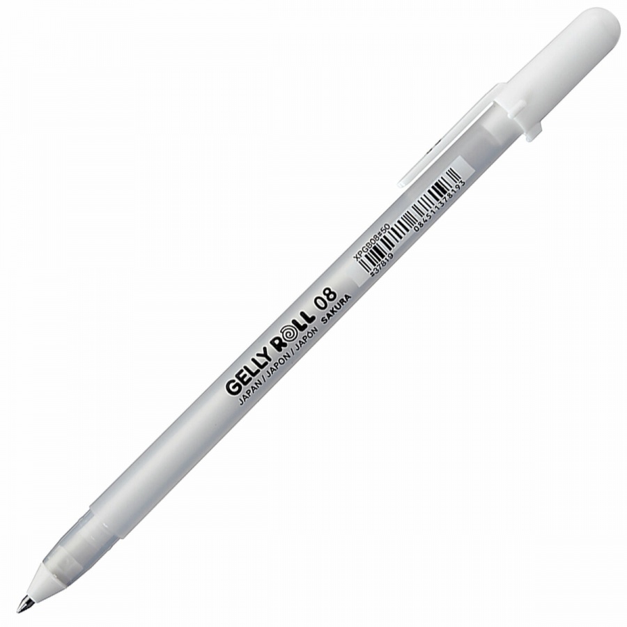 Ручка гелевая Sakura Gelly Roll (0.4мм, белый) (XPGB#50), 12шт.