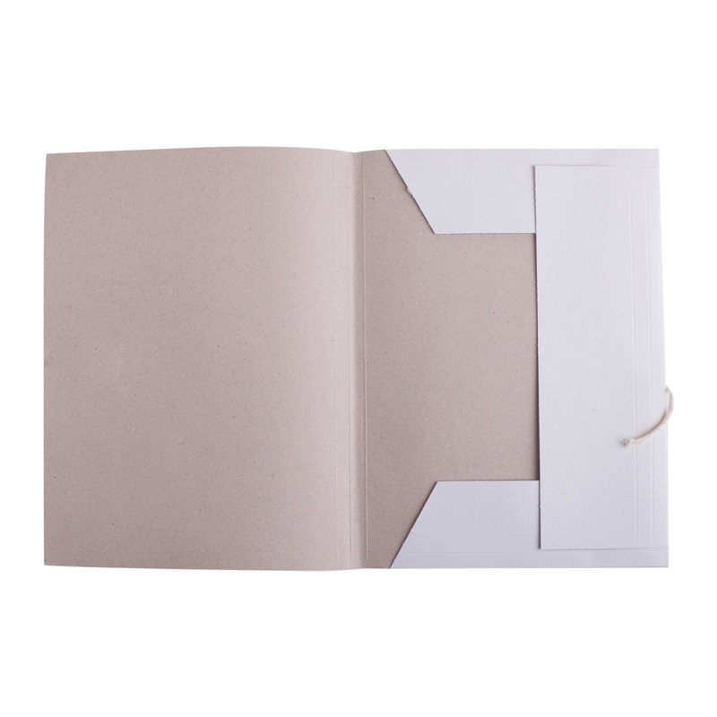 Папка с завязками картонная OfficeSpace (А4, 220 г/м2, на 200л., картон немелованный) белая (249411)