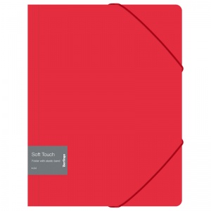 Папка на резинках пластиковая Berlingo Soft Touch (А4, 600мкм, до 300 листов) красная (FB4_A4982)