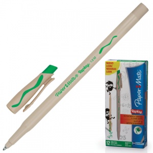 Ручка шариковая стираемая Paper Mate Replay Medium (1мм, зеленая, бежевый корпус) 1шт. (S0183001)