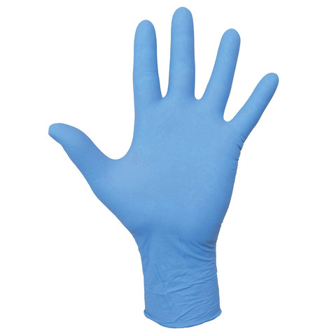 Перчатки нитриловые Лайма, многоразовые прочные, размер L (большой), голубые, 5 пар (605018), 100 уп.