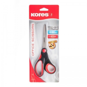 Ножницы Kores Softgrip 170мм, асимметричные ручки, остроконечные, 6шт.