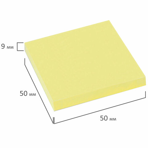 Стикеры (самоклеящийся блок) Staff, 50x50мм, желтый, 100 листов (127142), 12 уп.