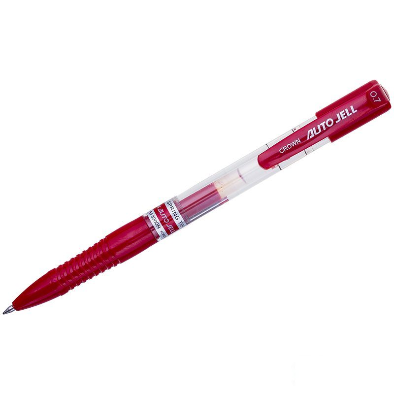 Ручка гелевая автоматическая Crown Auto Jell (0.5мм, красный) 12шт. (AJ-3000N)