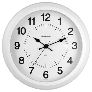 Часы настенные аналоговые Troyka 23231233, круглые, 25x25x3,5 белая рамка (23231233)