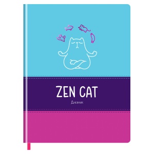 Дневник школьный универсальный BG "Zen cat", 48 листов, твердая обложка, комбинированная кожзам, ляссе (Дтк5т48 11559)