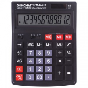 Калькулятор настольный Офисмаг OFM-444 (12-разрядный) черный (250459)